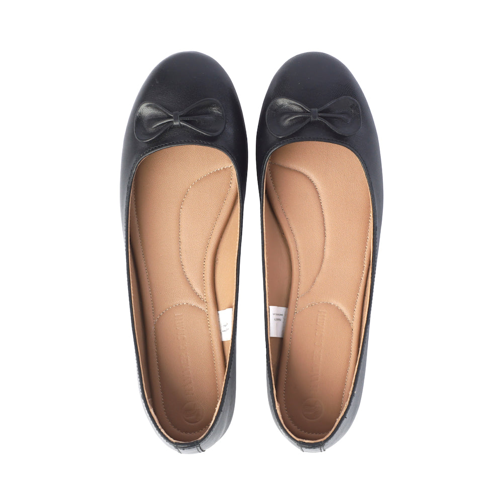 Black Ballerina Pumps With Bow