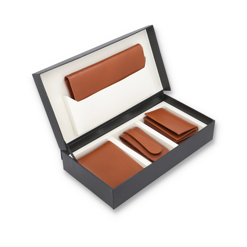 Wholesale - Seamore Tan Four Piece Leather Gift Set
