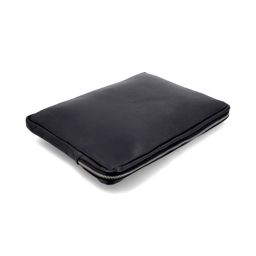 Salvo Black Leather Laptop 15' Sleeve