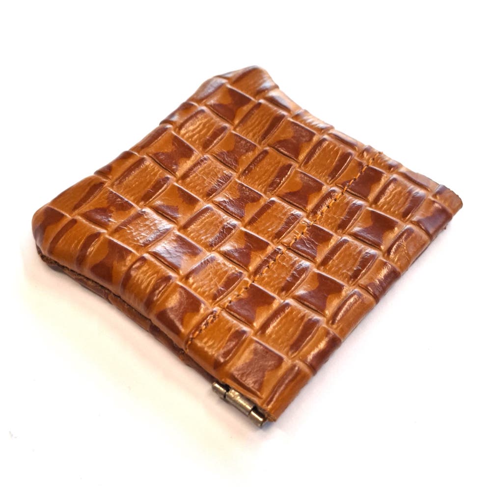Tan Embossed Pocket Squeeze Pouch