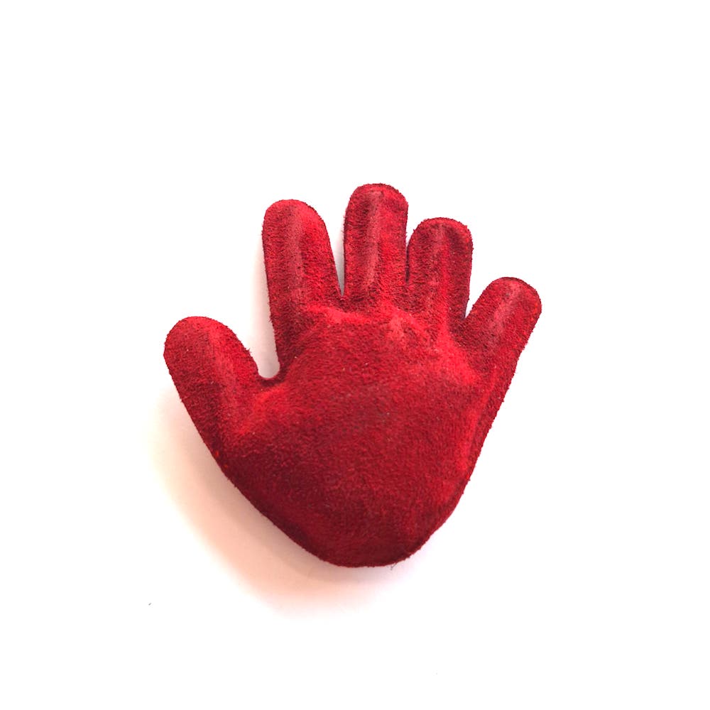 Red Hand Leather Desk Toy & Paper Weight