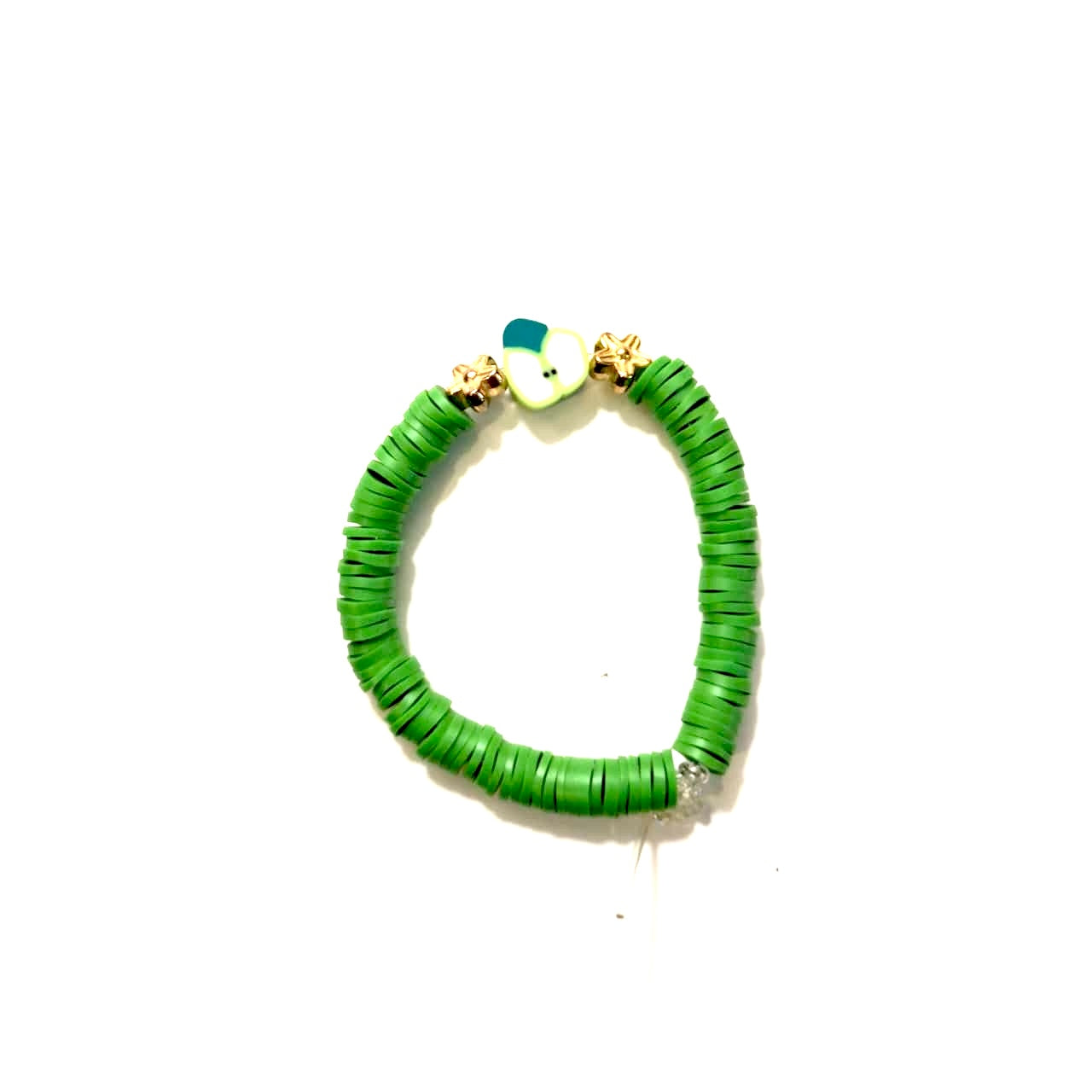 Apple Charm With Green Beads